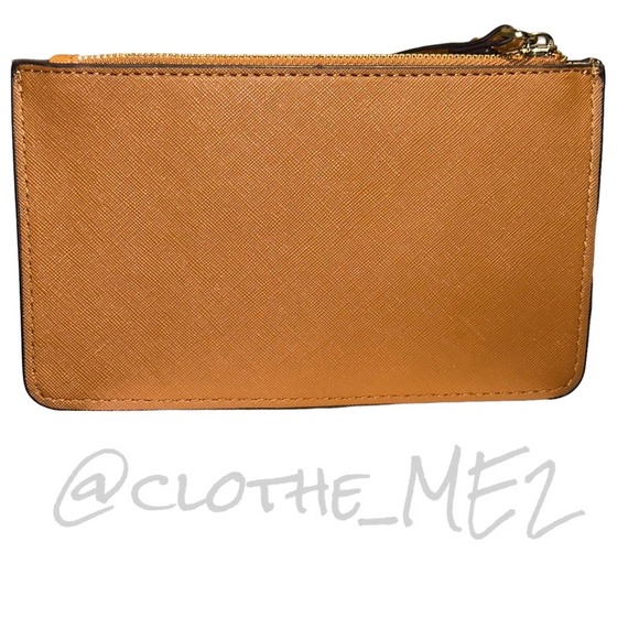 KATE SPADE - Leather Wristlet Pouchette, brown/light fawn color - Picture 11 of 14